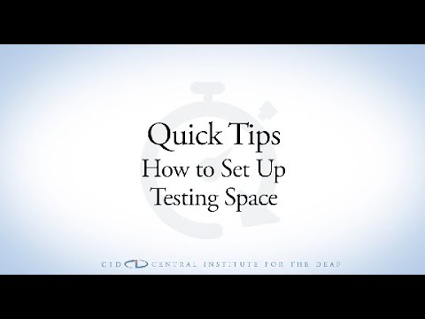 CID Quick Tips How to Set Up Testing Space