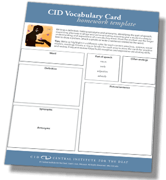 preview CID vocabulary template