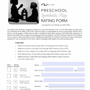symbolic play rating form image